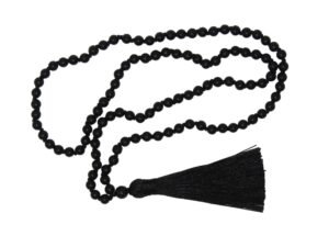 6mm Black Agate Gemstone Bead Prayer Mala 108 Beads/Necklace/Bracelet