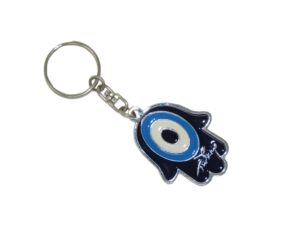 Hamsa Hand, Hand of Fatima & Lucky Evil Eye Keyring Bag Hanger Protection and Good Luck