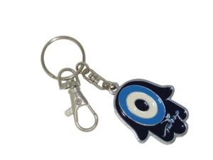 Hamsa Hand, Hand of Fatima & Lucky Evil Eye Keyring Bag Hanger Protection and Good Luck