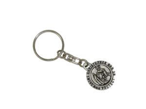 St Christopher Charm Keyring - Good Luck & Protection for Travelers Handmade