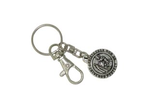 St Christopher Charm Keyring - Good Luck & Protection for Travelers Handmade