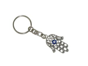 Hamsa Hand, Hand of Fatima & Lucky Evil Eye Keyring Bag Hanger Protection and Good Luck Handmade
