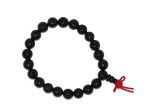 Beautiful 8mm Black Agate Gemstone Bead Classic Bracelet