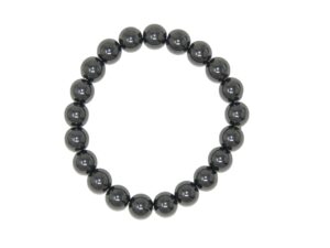 10mm Hematite Gemstone Bead Bracelet Handmade