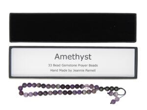 Prayer Beads 8mm Amethyst Gemstone Beads and Accessories in Gift Box Handmade Design