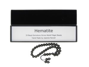 Stress Relief Fidget Beads 8mm Hematite Gemstone Beads and Accessories in Gift Box Handmade Design