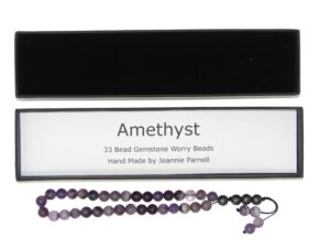 Worry Beads 8mm Amethyst Gemstone Beads and Accessories in Gift Box Handmade Design
