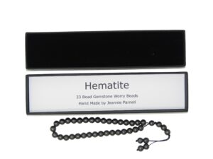 Worry Beads 8mm Hematite Gemstone Beads and Accessories in Gift Box Handmade Design