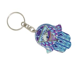 Hamsa Hand, Hand of Fatima & Lucky Evil Eye Keyring Bag Hanger Protection and Good Luck Handmade