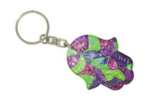 Hamsa Hand, Hand of Fatima & Lucky Evil Eye Keyring Bag Hanger Protection and Good Luck Handmade