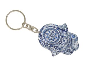 Hamsa Hand, Hand of Fatima, Lucky Evil Eye Keyring Bag Hanger Protection and Good Luck