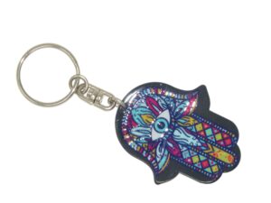 Hamsa Hand, Hand of Fatima & Lucky Evil Eye Keyring Bag Hanger Protection and Good Luck Handmade