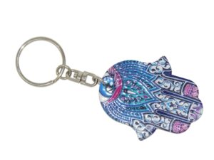 Hamsa Hand, Hand of Fatima & Lucky Evil Eye Keyring Bag Hanger Protection and Good Luck Handmade