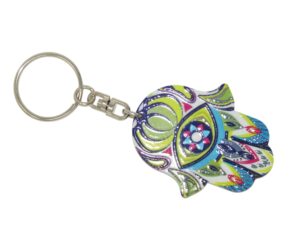 Hamsa Hand, Hand of Fatima & Lucky Evil Eye Keyring Bag Hanger Protection and Good Luck Handmade