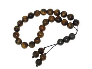 Tiger Eye (Manipura/Solar Plexus Chakra - Creativity/Weath) 10mm Gemstone Prayer Worry Stress Relief Tasbih Beads Handmade