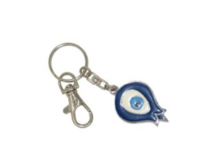 Metal Lucky Evil Eye Nazar Boncuk Keyring/Hanger for Protection & Good Luck Handmade