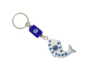 Metal Lucky Evil Eye Nazar Boncuk Keyring/Hanger for Protection & Good Luck Handmade