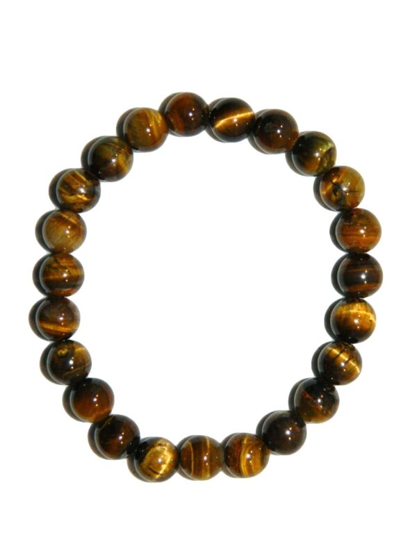 Carded 8mm Tiger Eye Classic Gemstone Bracelet - Image 2