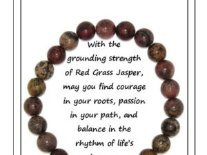 8mm Red Grass Jasper Gemstone Bead Bracelet - Grounding and Stability - Courage and Strength - Passion and Vitality - Nurturing and Healing - Balance and Harmony Handmade