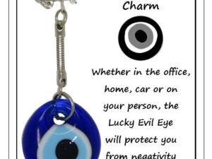 Carded Lucky Evil Eye Nazar Boncuk Keyring Charm - Good Luck & Protection Handmade Unique Gift