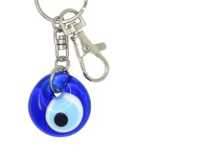 Carded 3cm Glass Lucky Evil Eye Keyring/Hanger for Protection & Good Luck