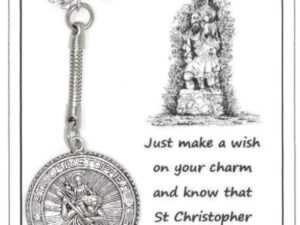 Carded St Christopher Charm Keyring - Good Luck & Protection for Travelers Handmade
