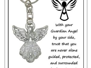 Carded Guardian Angel Charm Keyring - Protection Guidance - Comfort and Reassurance - Divine Connection - Unconditional Love - Handmade