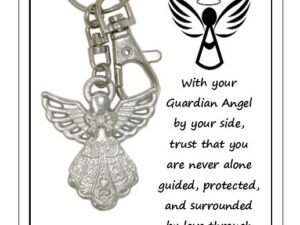Carded Guardian Angel Charm Keyring - Protection Guidance - Comfort and Reassurance - Divine Connection - Unconditional Love - Handmade