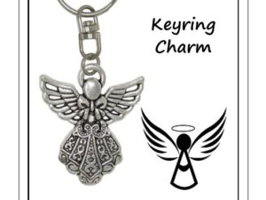 Carded Guardian Angel Charm Keyring for Protection and Good Luck