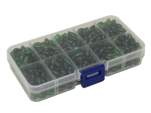 Bead Box 3 - 6mm Green Polyester Bead Box - Jewellery Making Craft Kit, Glass Beads, DIY Kit