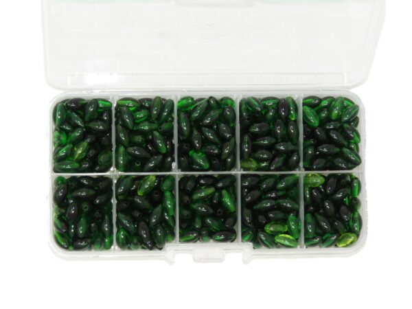 Bead Box 3 - 6mm Green Polyester Bead Box - Jewellery Making Craft Kit, Glass Beads, DIY Kit - Image 2