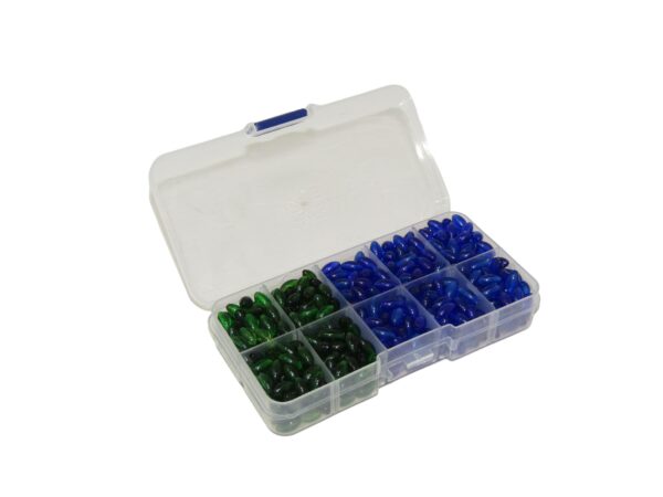 Bead Box 5 - 6mm Green & Blue Polyester Bead Box - Jewellery Making Craft Kit, Glass Beads, DIY Kit - Image 2