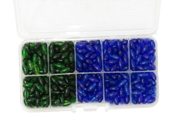 Bead Box 5 - 6mm Green & Blue Polyester Bead Box - Jewellery Making Craft Kit, Glass Beads, DIY Kit - Image 3