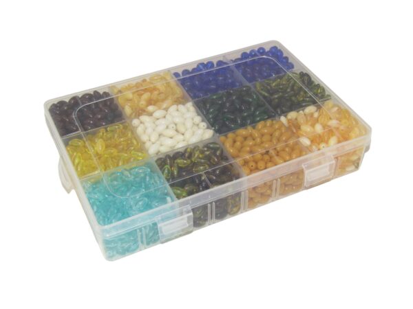 Bead Box 8 - Mixed 6mm Coloured Polyester Bead Box - Jewellery Making Craft Kits, Polyester Beads, DIY Kit