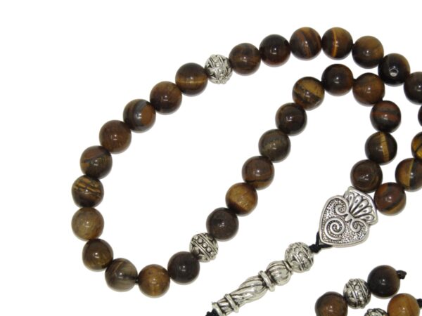 33 Bead Stress Relief Fidget Worry Prayer Beads Tasbih 8mm Tiger Eye Gemstone Beads - Image 4