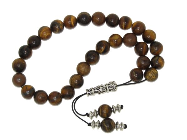10mm Tiger Eye Gemstone Loose String Greek Komboloi Prayer Beads Worry Beads
