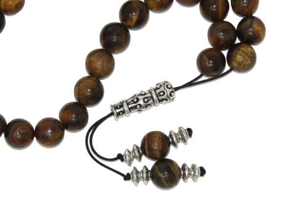 10mm Tiger Eye Gemstone Loose String Greek Komboloi Prayer Beads Worry Beads - Image 2