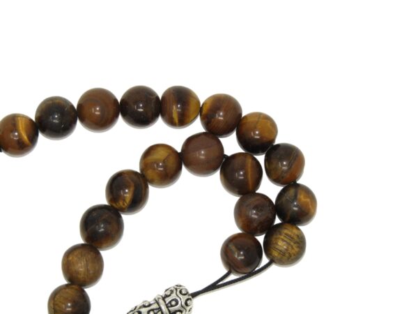 10mm Tiger Eye Gemstone Loose String Greek Komboloi Prayer Beads Worry Beads - Image 3