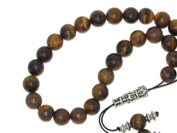 10mm Tiger Eye Gemstone Loose String Greek Komboloi Prayer Beads Worry Beads - Image 4