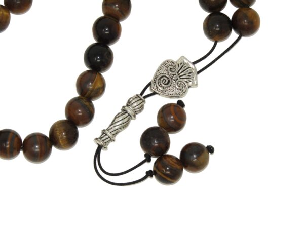 10mm Tiger Eye Gemstone Loose String Greek Komboloi Prayer Beads Worry Beads - Image 2