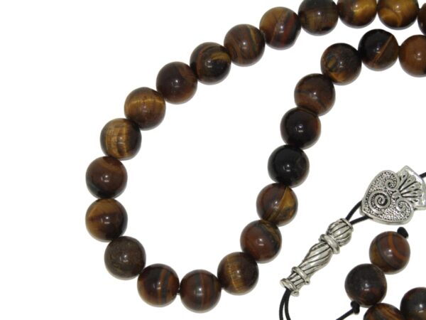 10mm Tiger Eye Gemstone Loose String Greek Komboloi Prayer Beads Worry Beads - Image 4