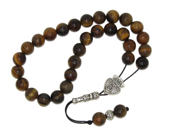10mm Tiger Eye Gemstone Loose String Greek Komboloi Prayer Beads Worry Beads