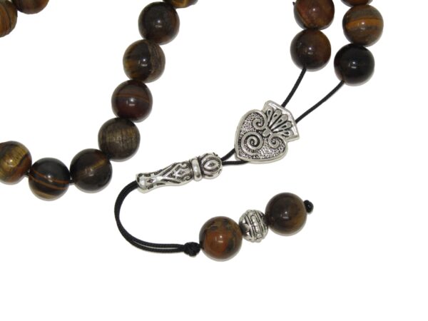 10mm Tiger Eye Gemstone Loose String Greek Komboloi Prayer Beads Worry Beads - Image 2
