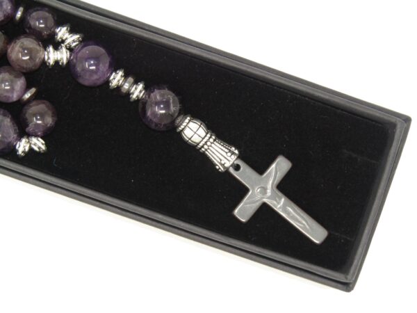 Anglican Prayer Beads, Anglican Rosary, Anglican Chaplet, 10mm Amethyst Gemstone Beads - Image 4