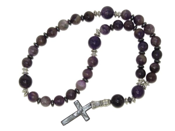Anglican Prayer Beads, Anglican Rosary, Anglican Chaplet, 10mm Amethyst Gemstone Beads