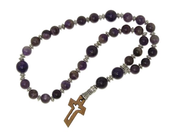 Anglican Prayer Beads, Anglican Rosary, Anglican Chaplet, 10mm Amethyst Gemstone Beads