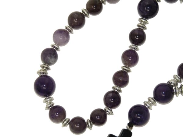 Anglican Prayer Beads, Anglican Rosary, Anglican Chaplet, 10mm Amethyst Gemstone Beads - Image 2