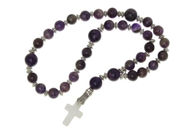 Anglican Prayer Beads, Anglican Rosary, Anglican Chaplet, 10mm Amethyst Gemstone Beads