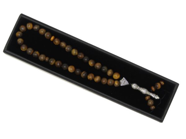 8mm Tiger Eye Gemstone Beads 33 Bead Stress Relief Fidget Worry Prayer Beads Tasbih - Image 5