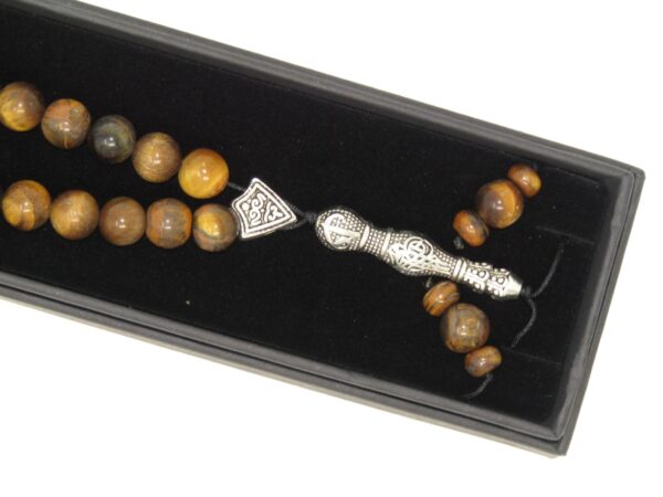 8mm Tiger Eye Gemstone Beads 33 Bead Stress Relief Fidget Worry Prayer Beads Tasbih - Image 6